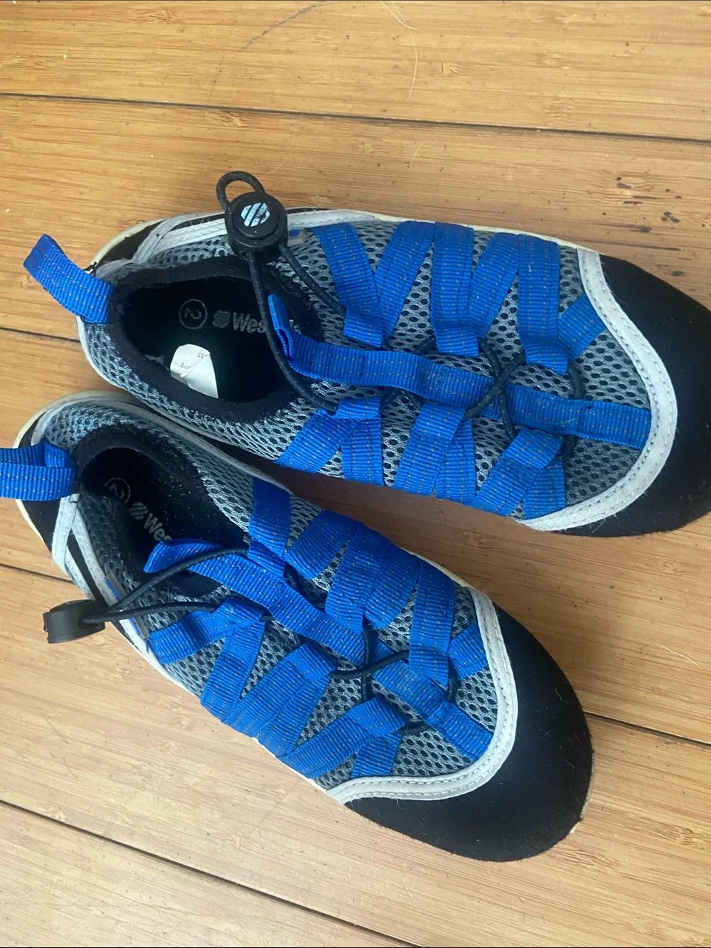 Kids Blue Mesh Water Shoes with Quick-Lock Lacing